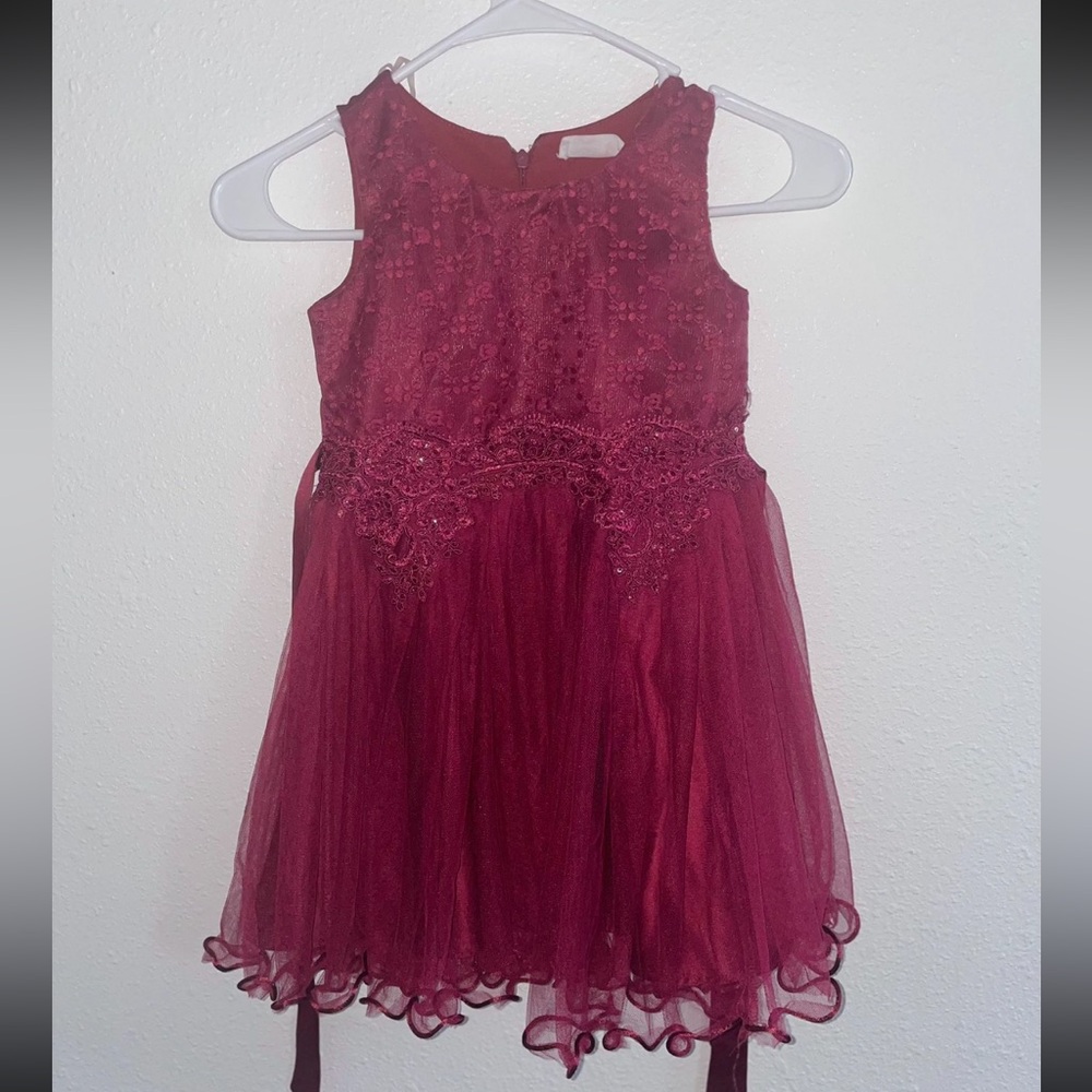 Elegant Burgundy Kids Dress